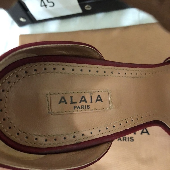 ALAIA Paris Bombé Rouge Pompei Satin Sandal Sz 6.5 - Picture 7 of 12